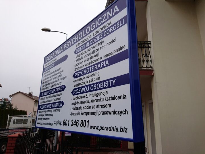 Kaseton reklamowy dla poradni psychologicznej